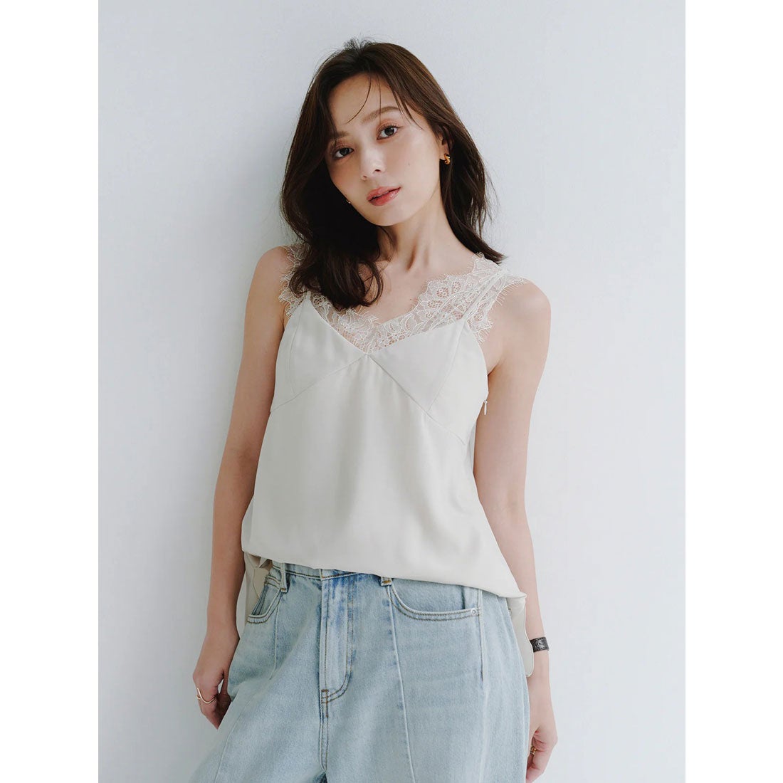 アニュアンス anuans レーストリムカップインキャミソール （IVORY