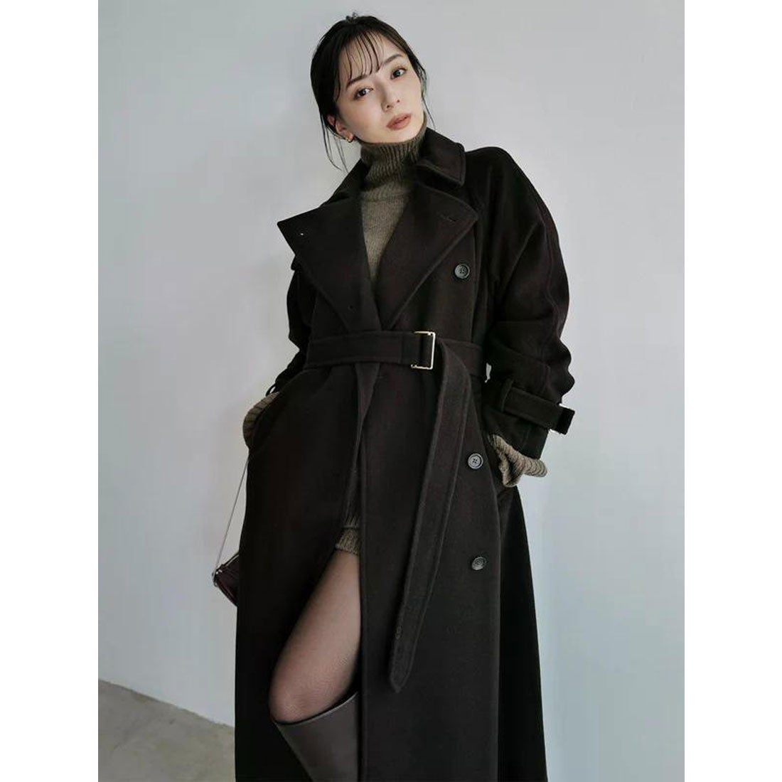 アニュアンス anuans ウールトレンチコート （DARK BROWN