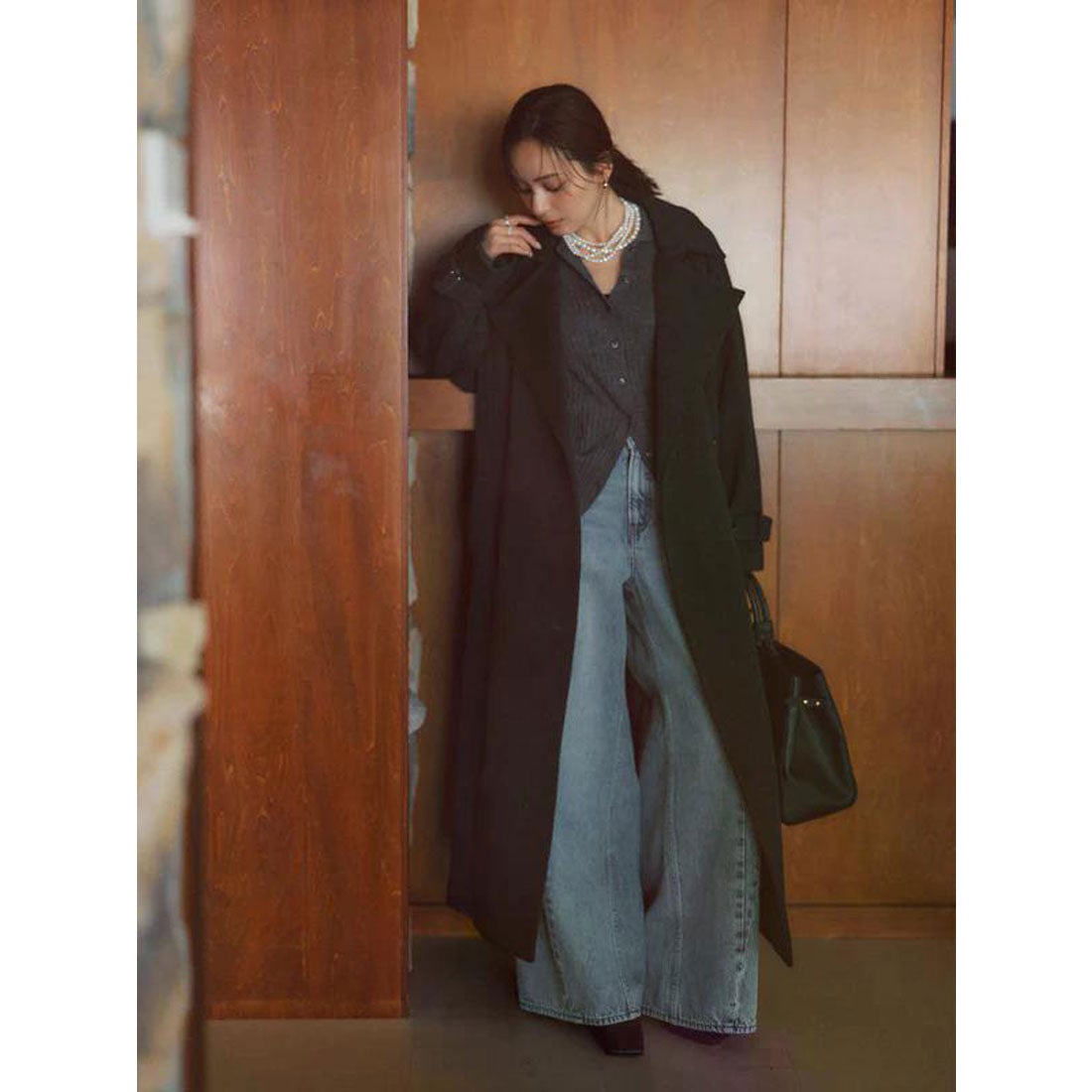 アニュアンス anuans ウールトレンチコート （DARK BROWN