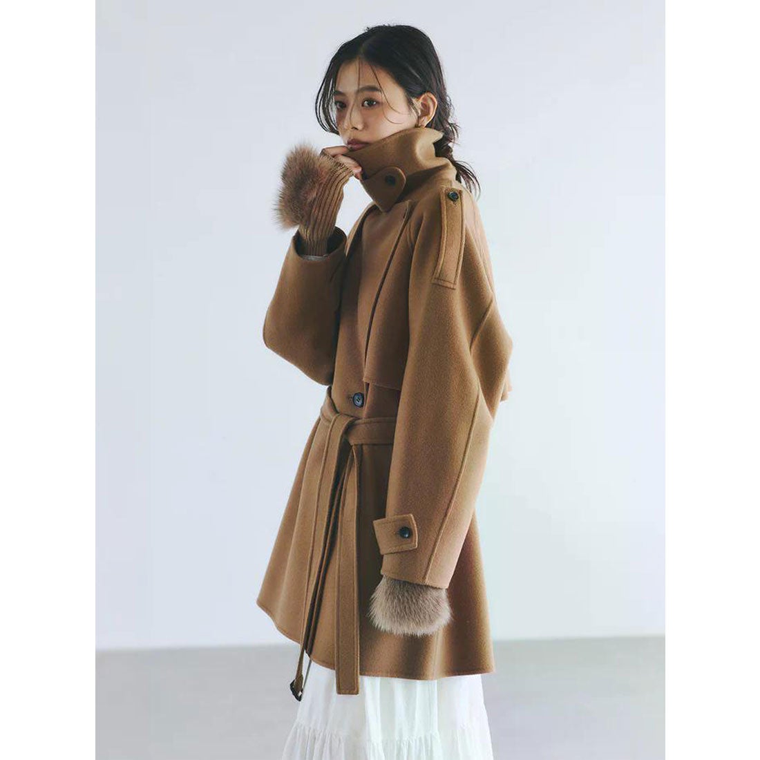 アニュアンス anuans リバーウールミドルトレンチコート