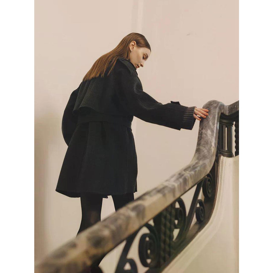 アニュアンス anuans リバーウールミドルトレンチコート