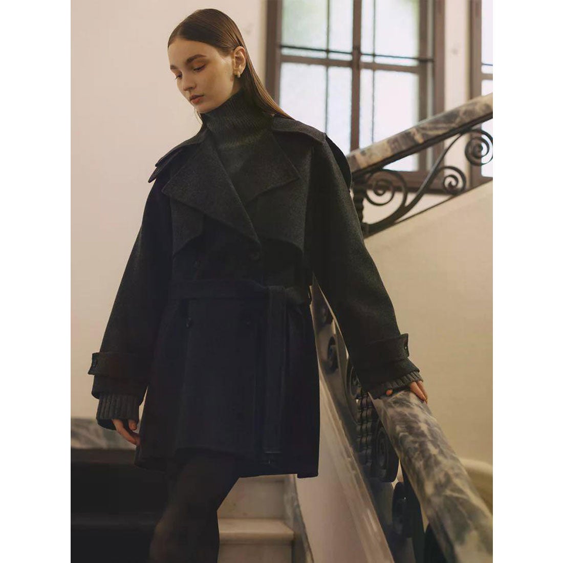 アニュアンス anuans リバーウールミドルトレンチコート （ECRU） -靴