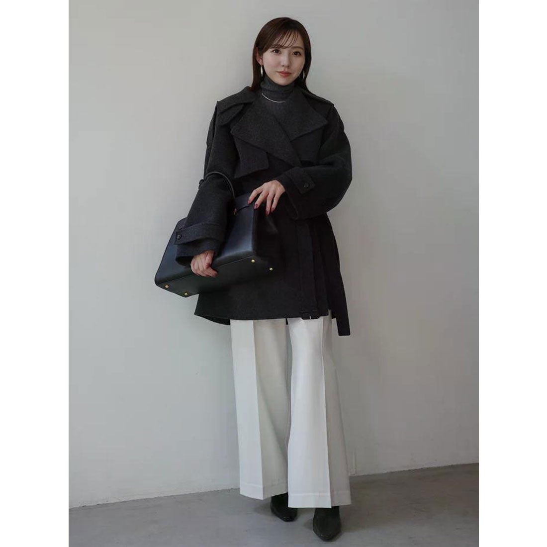 アニュアンス anuans リバーウールミドルトレンチコート （ECRU） -靴