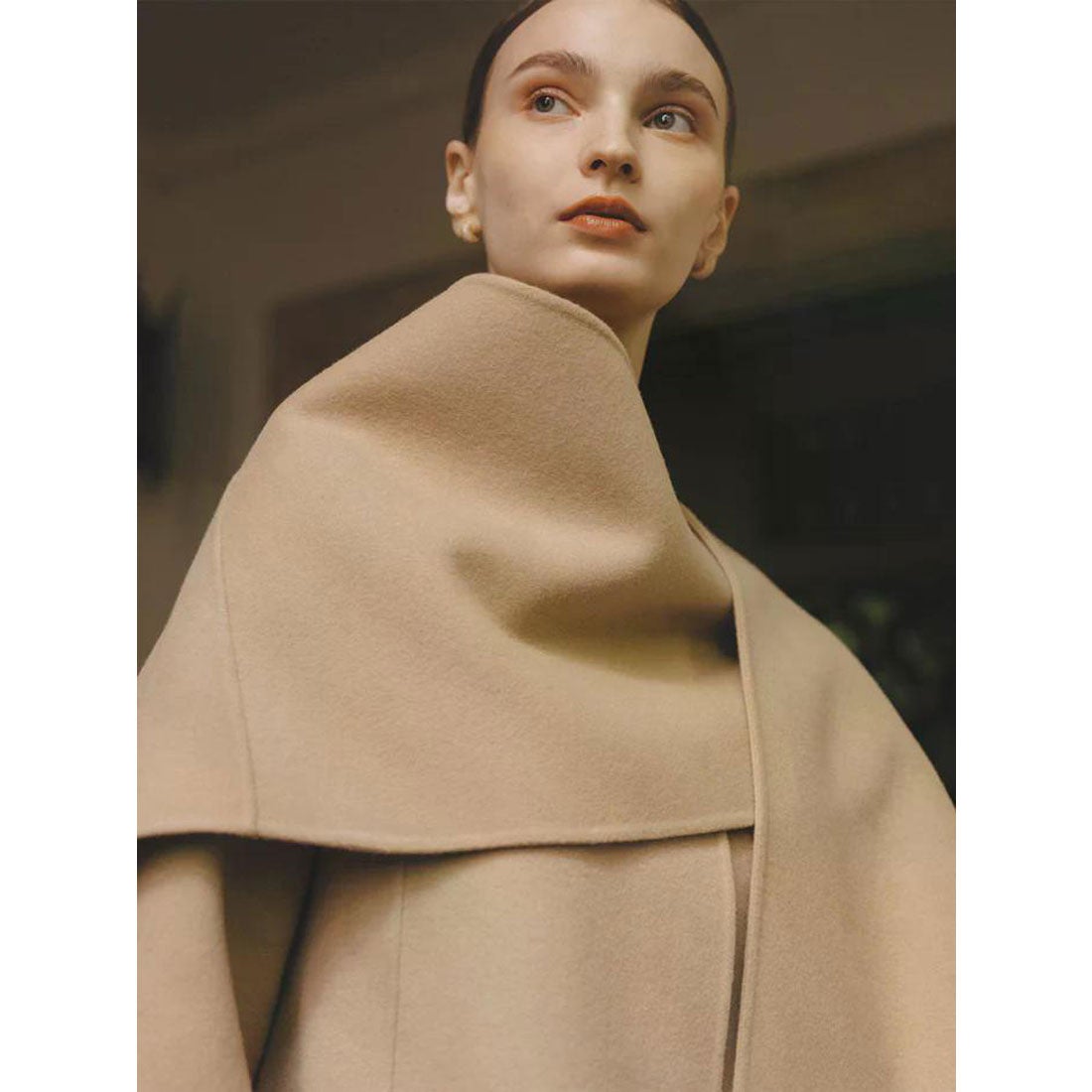 アニュアンス anuans リバーウールミドルマフラーコート （BEIGE