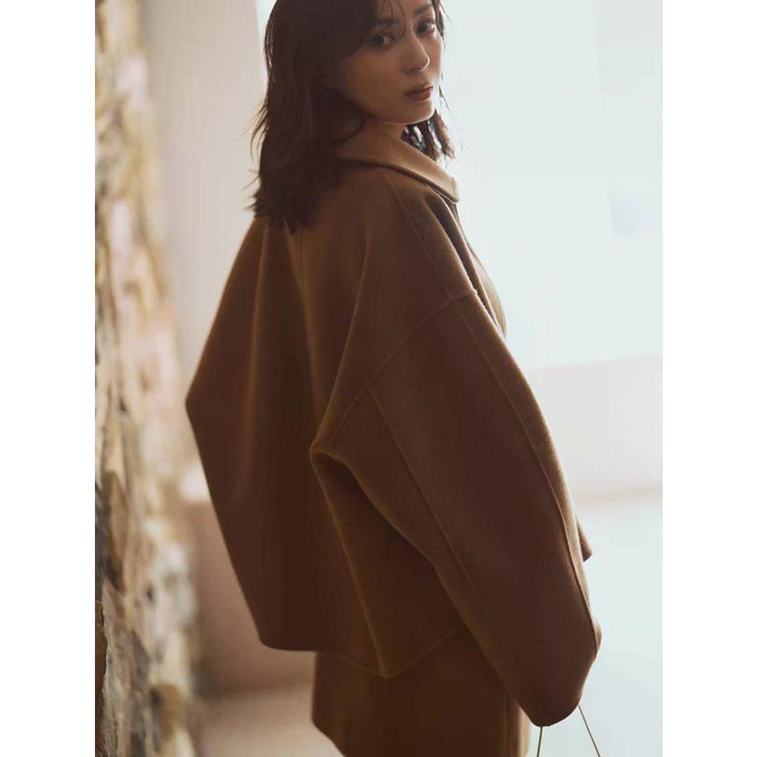 アニュアンス anuans リバーウールショートコート （CAMEL