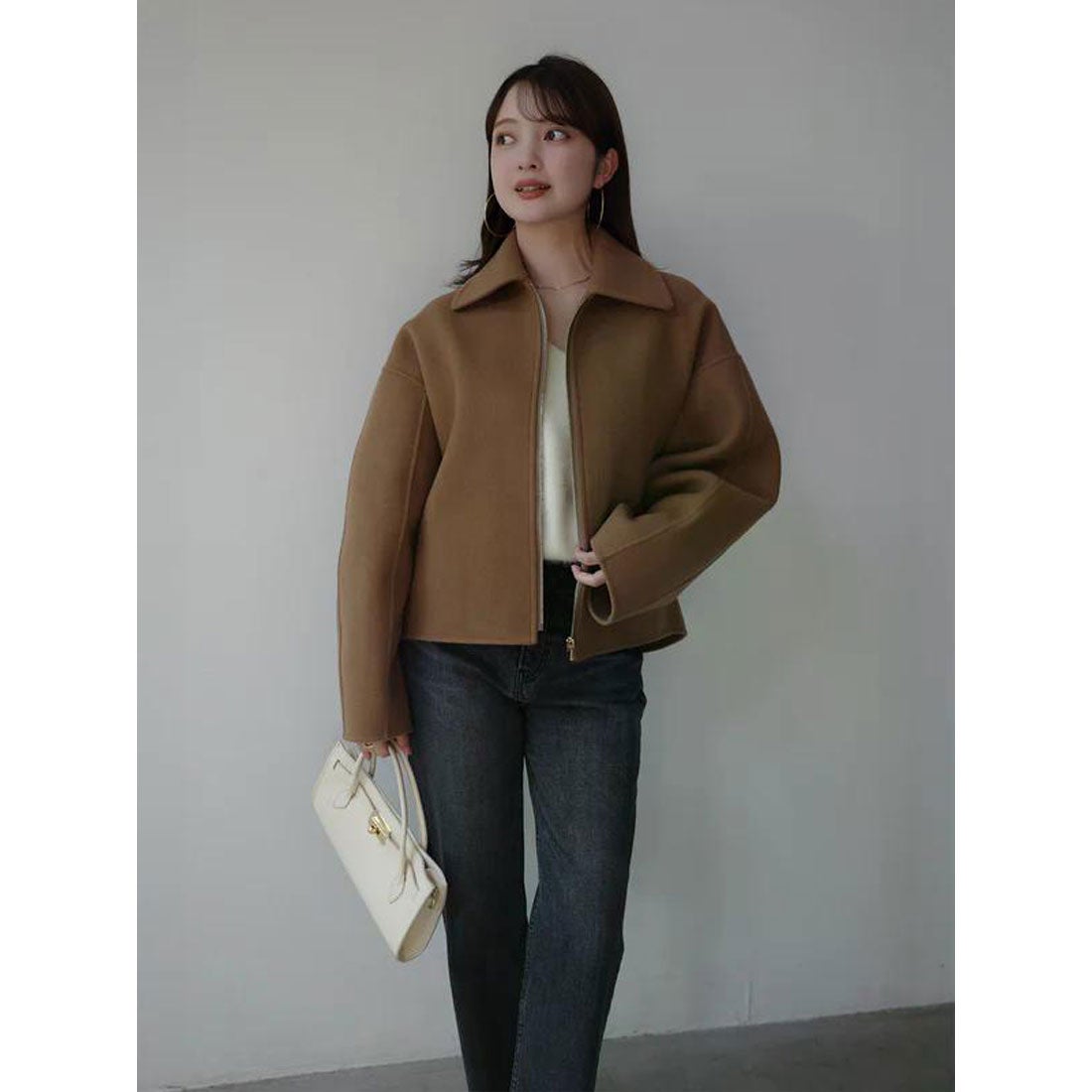アニュアンス anuans リバーウールショートコート （CAMEL