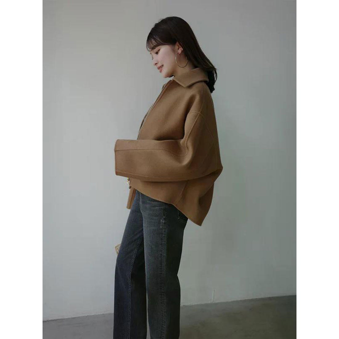 アニュアンス anuans リバーウールショートコート （CAMEL