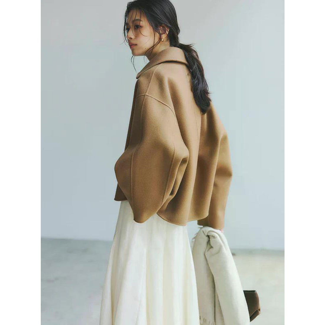 アニュアンス anuans リバーウールショートコート （NAVY