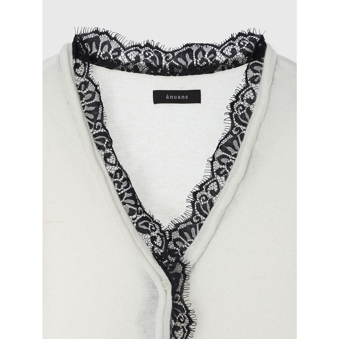 アニュアンス anuans アイラッシュレーストリミングニット （GREY