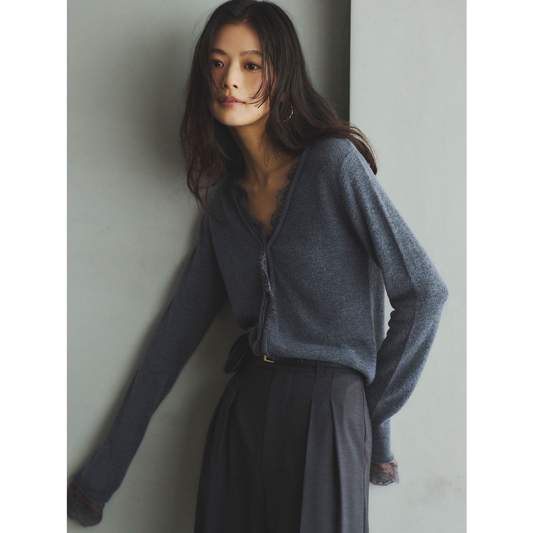 アニュアンス anuans アイラッシュレーストリミングニット （MIX