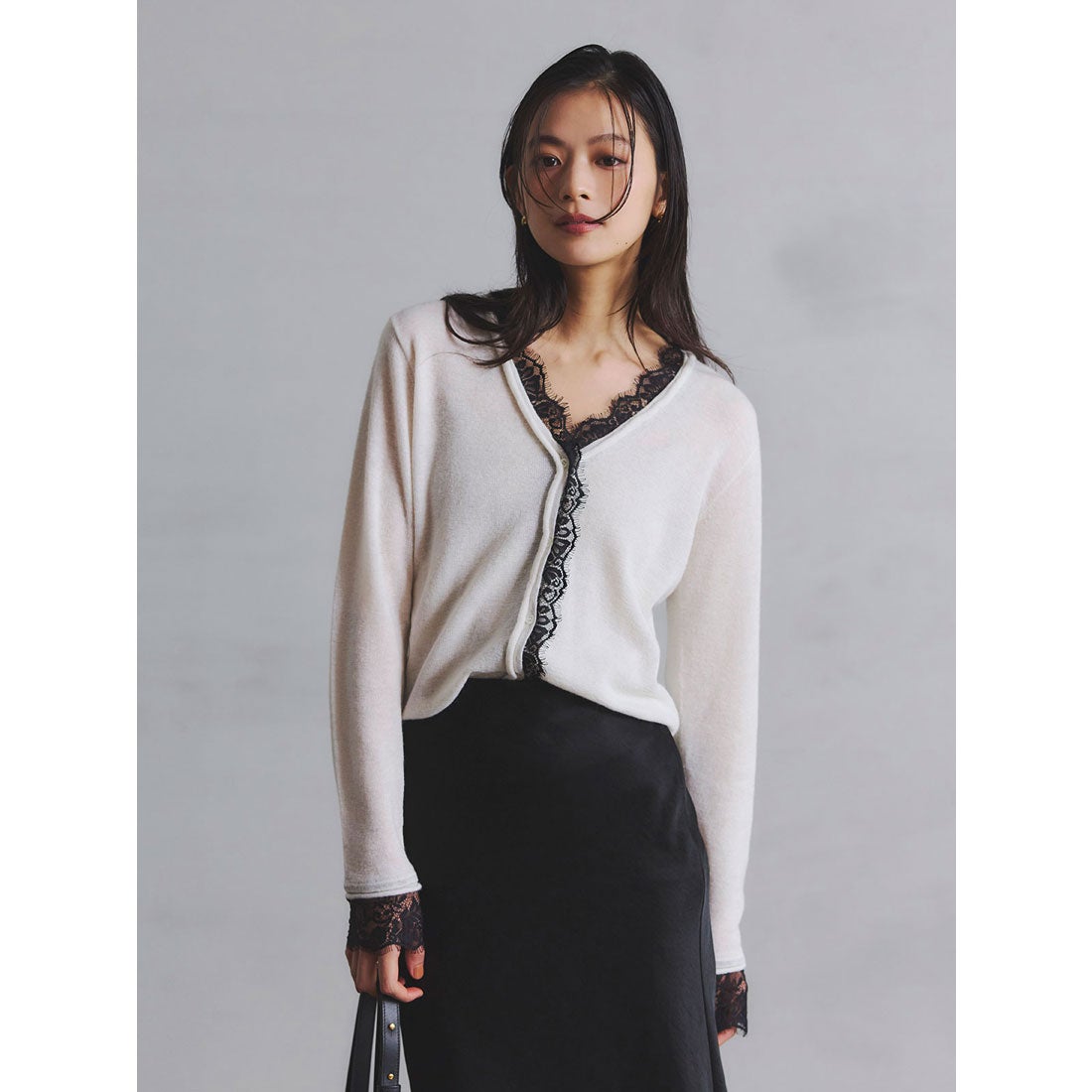 アニュアンス anuans アイラッシュレーストリミングニット （MIX