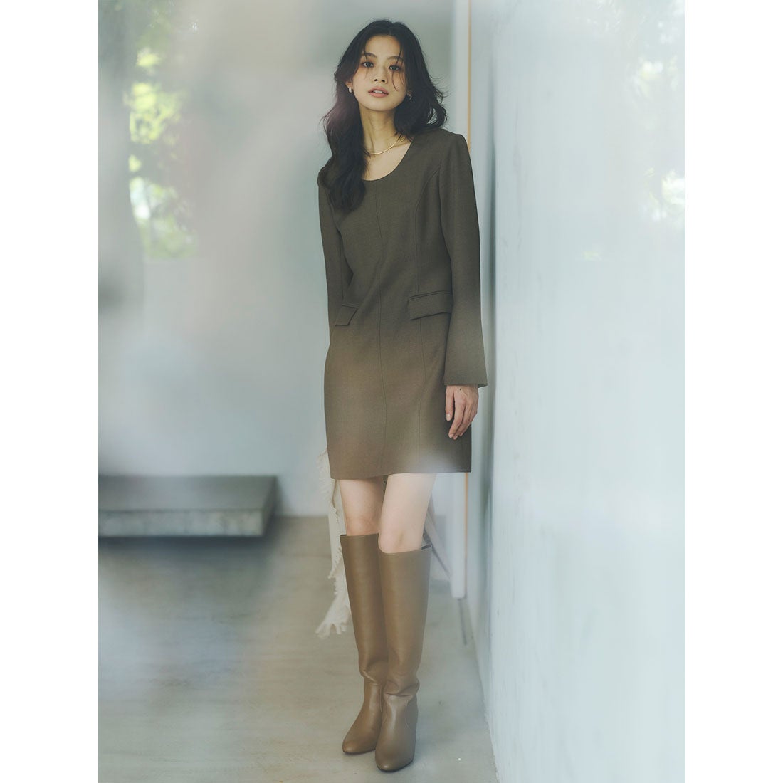 アニュアンス anuans ボクシーミニワンピース （GREY） -ファッション