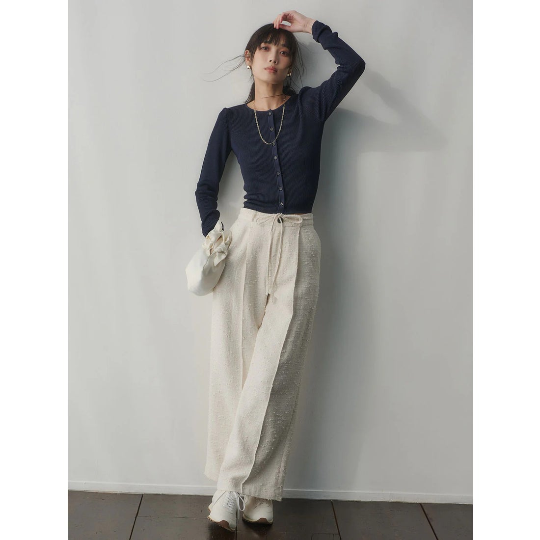 アニュアンス anuans リュクスビスコースリブニットカーディガン