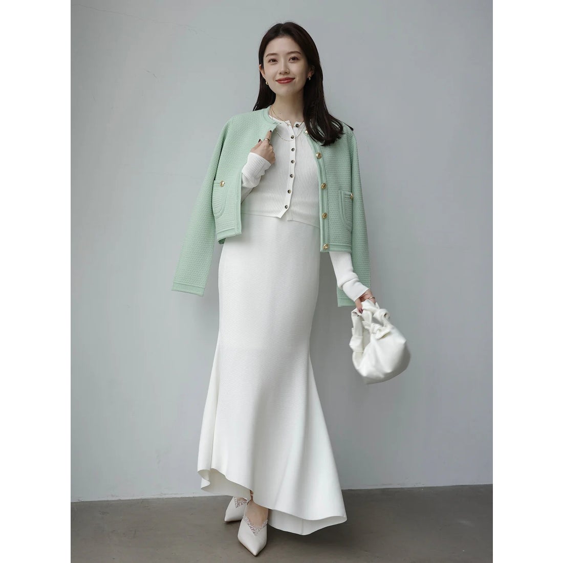 アニュアンス anuans リュクスビスコースリブニットカーディガン