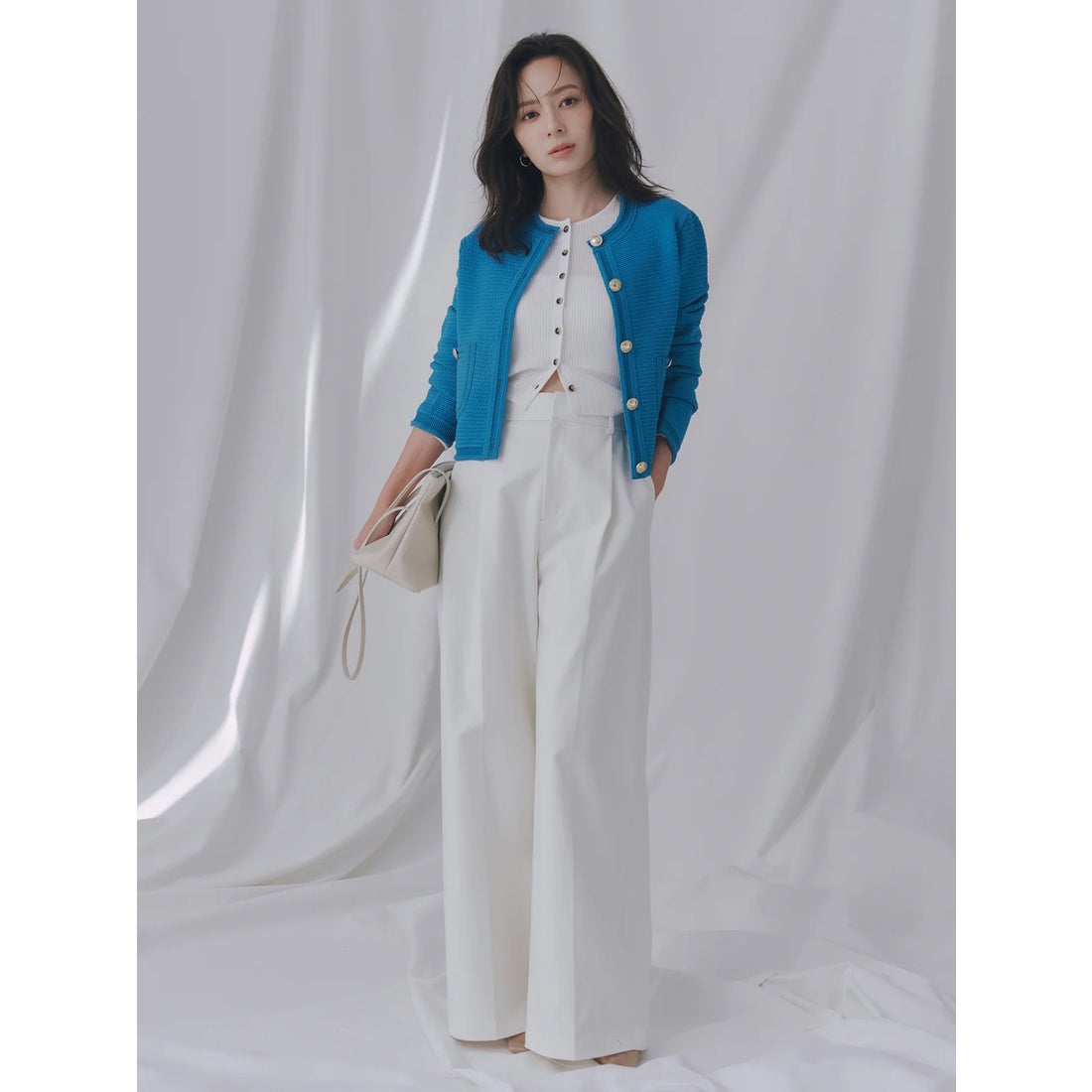 アニュアンス anuans リュクスビスコースリブニットカーディガン