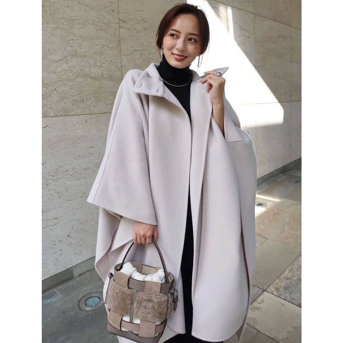 アニュアンス anuans ウールポンチョコート （CAMEL） -靴