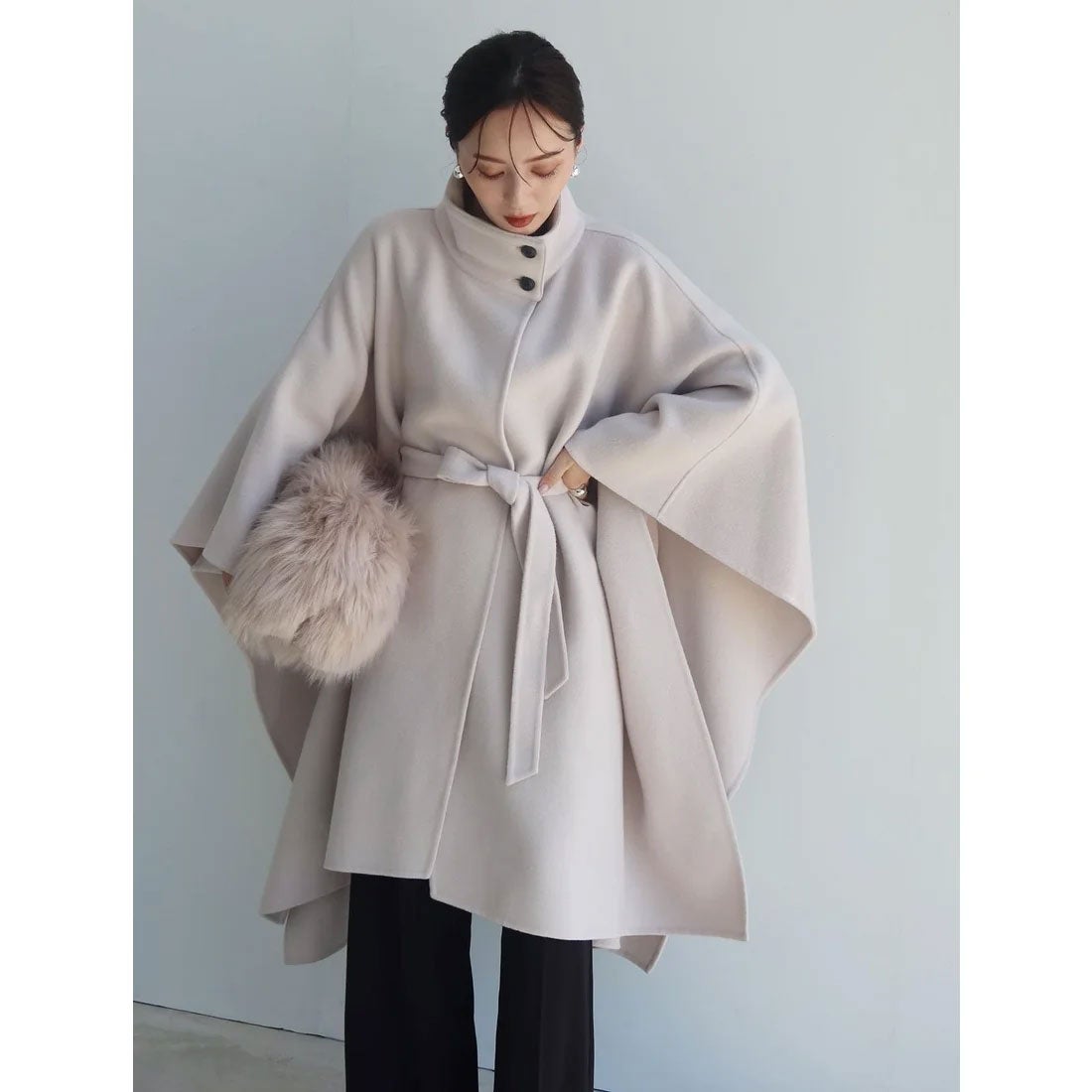 アニュアンス anuans ウールポンチョコート （CAMEL） -靴