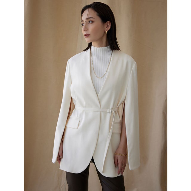 アニュアンス anuans ミドルレングススリットスリーブジャケット