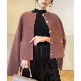 アニュアンス anuans ラクーンブレンドノーカラーニットジャケット