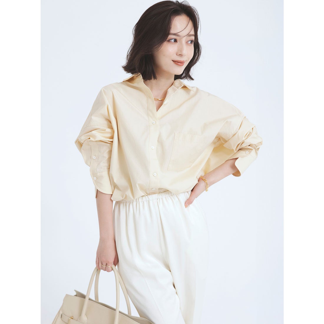 アニュアンス anuans 【25AW】スタンダードシャツ （WHITE） -靴