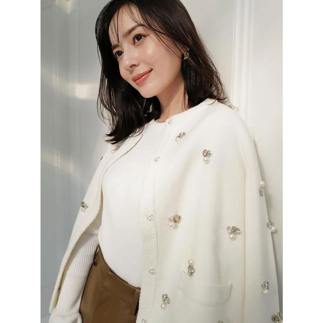 アニュアンス anuans ビジューニットジャケット （BLACK） -靴