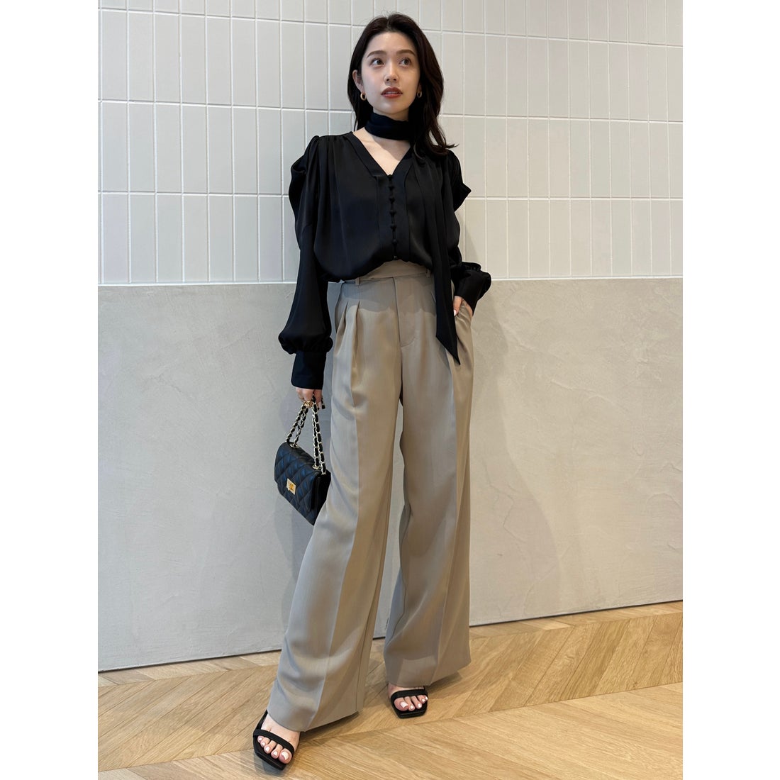 アニュアンス anuans ツータックワイドパンツ （LAVENDER