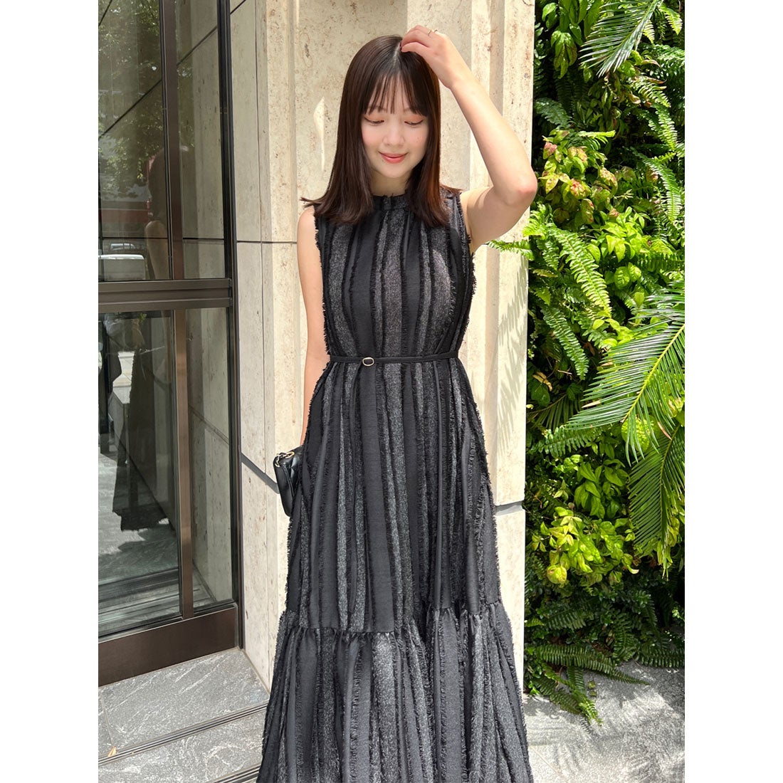 アニュアンス anuans ジャガードティアードワンピース （LIGHT BEIGE