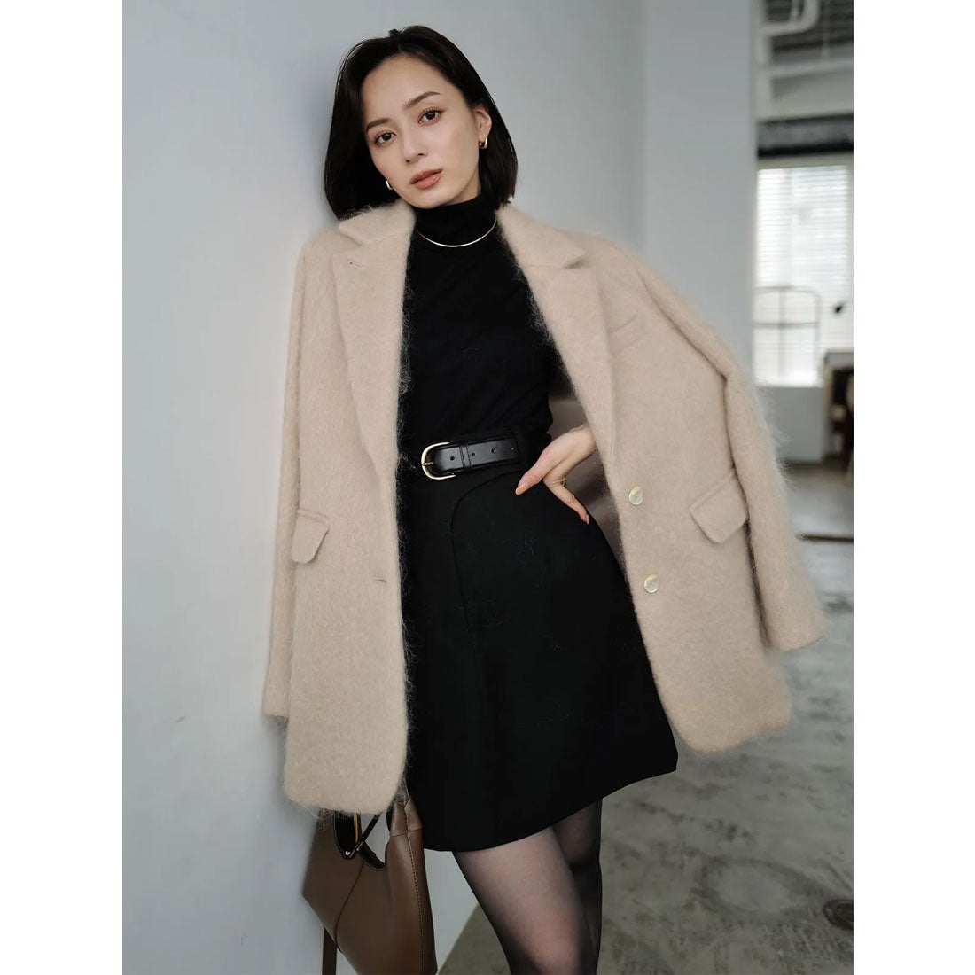 アニュアンス anuans モヘアシャギーテーラードジャケット （BEIGE