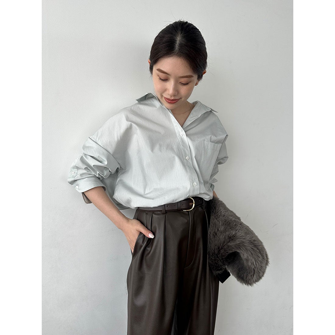 アニュアンス anuans スタンダードシャツ （BLUE） -靴＆ファッション