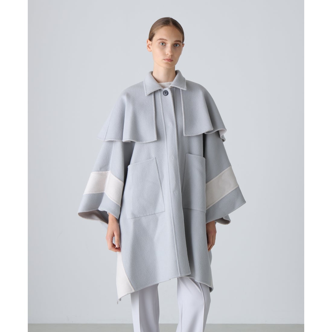 アドーア ADORE ◇Ca混2TONEリバーケープコート （オレンジ