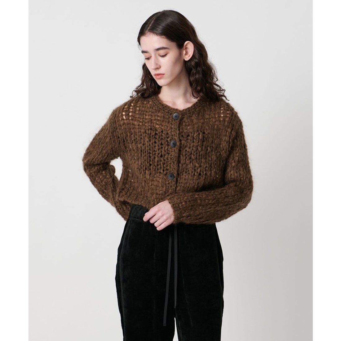 AEWEN MATOPH＞ジャンボタム2WAY カーディガン （DK.BROWN