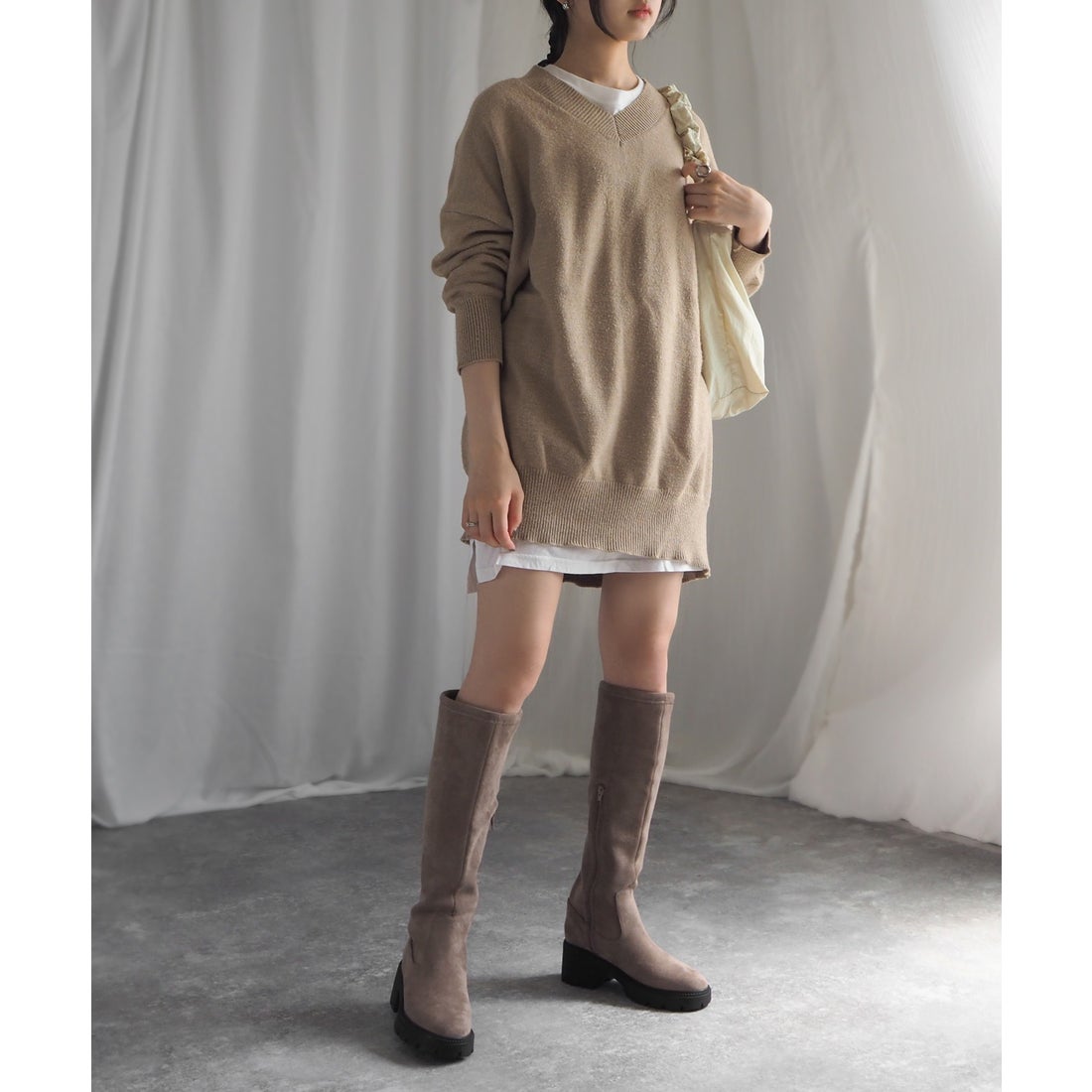 アララ alala 厚底スエードロングブーツ(213270) （モカ