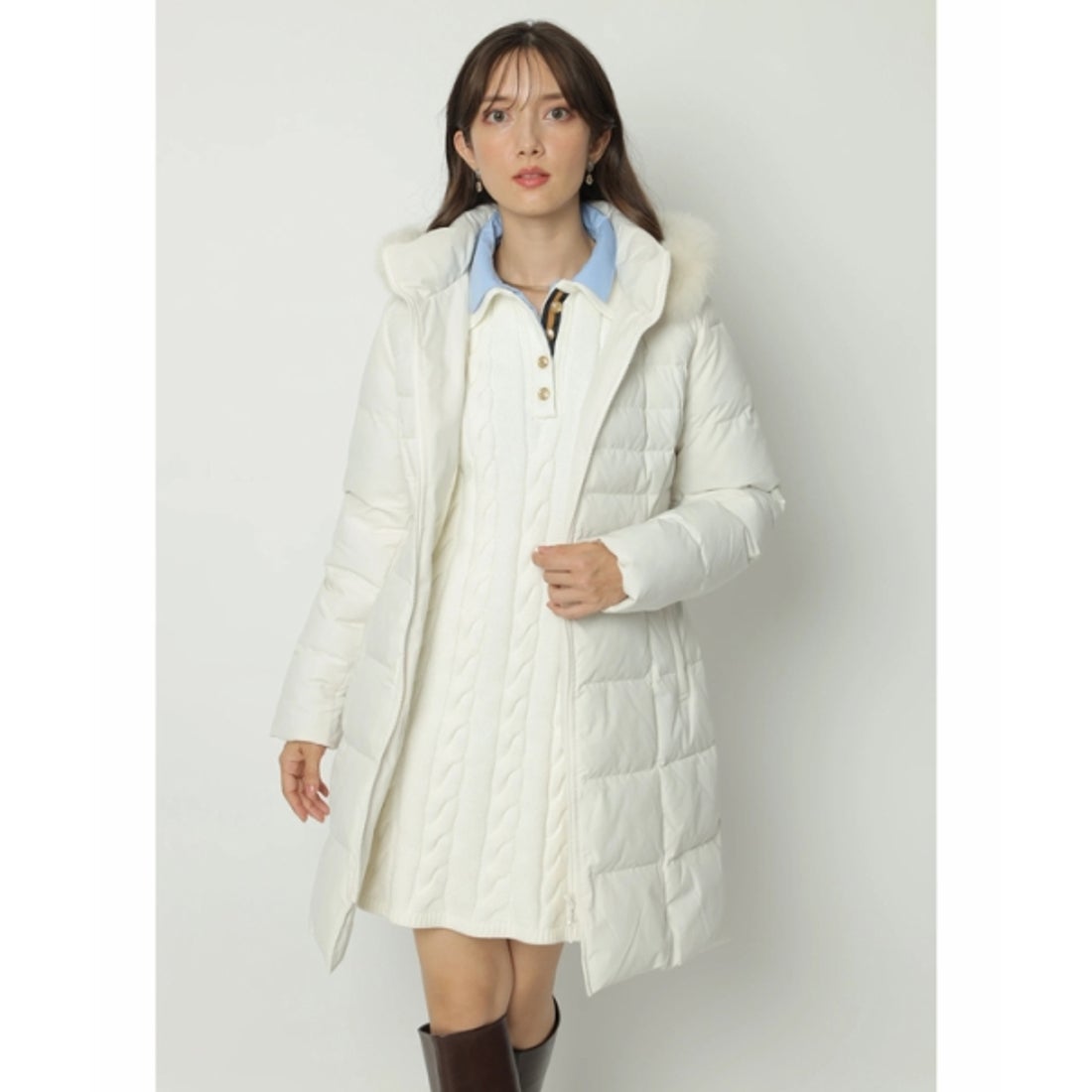 アプワイザー・リッシェ Apuweiser-riche ウエストマークミディコート