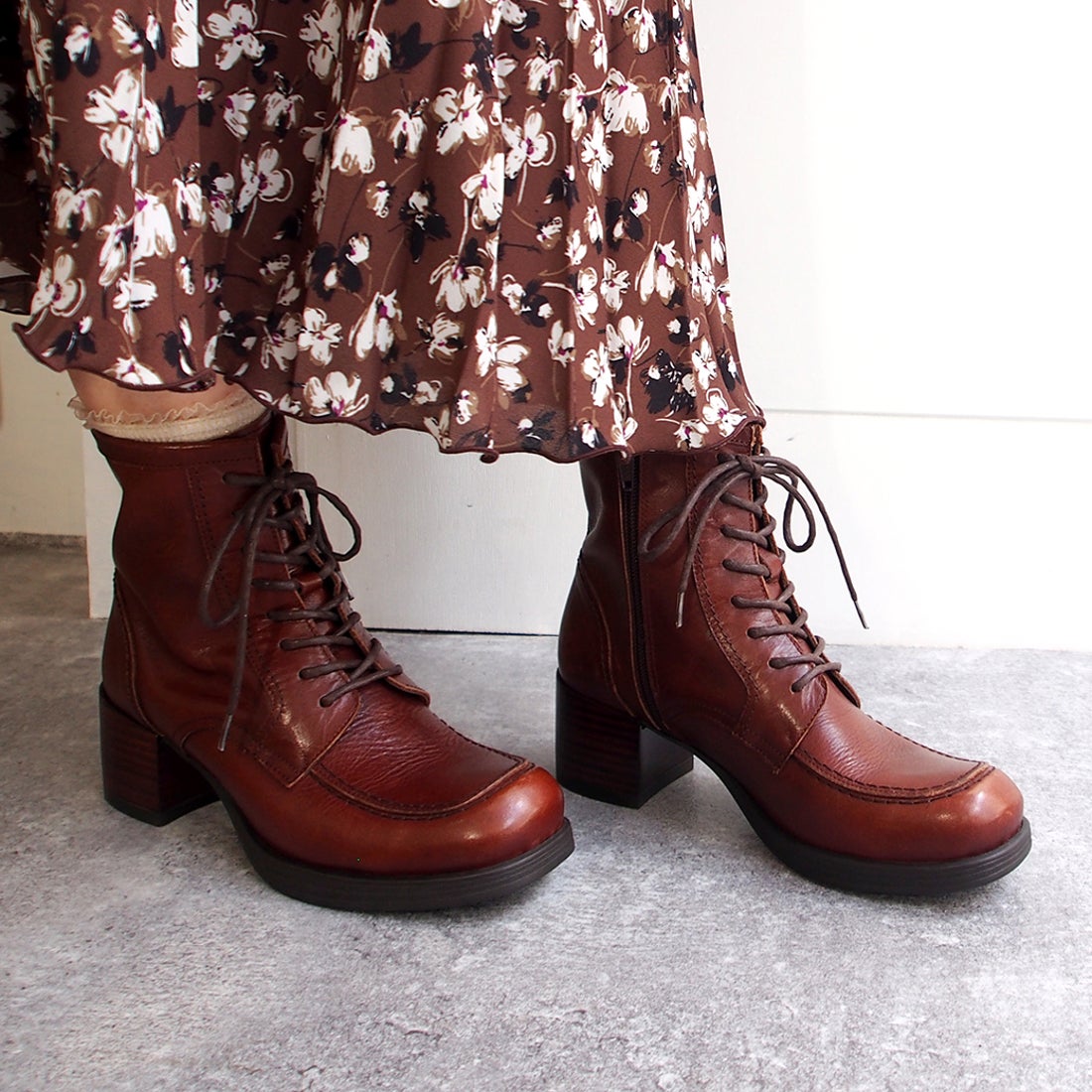 アシナガオジサン あしながおじさん レースアップブーツ （DBR） -靴