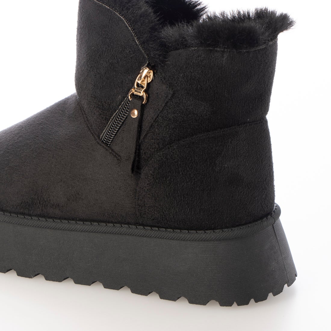 アタガール attagirl 厚底サイドジッパームートンブーツ （ブラック