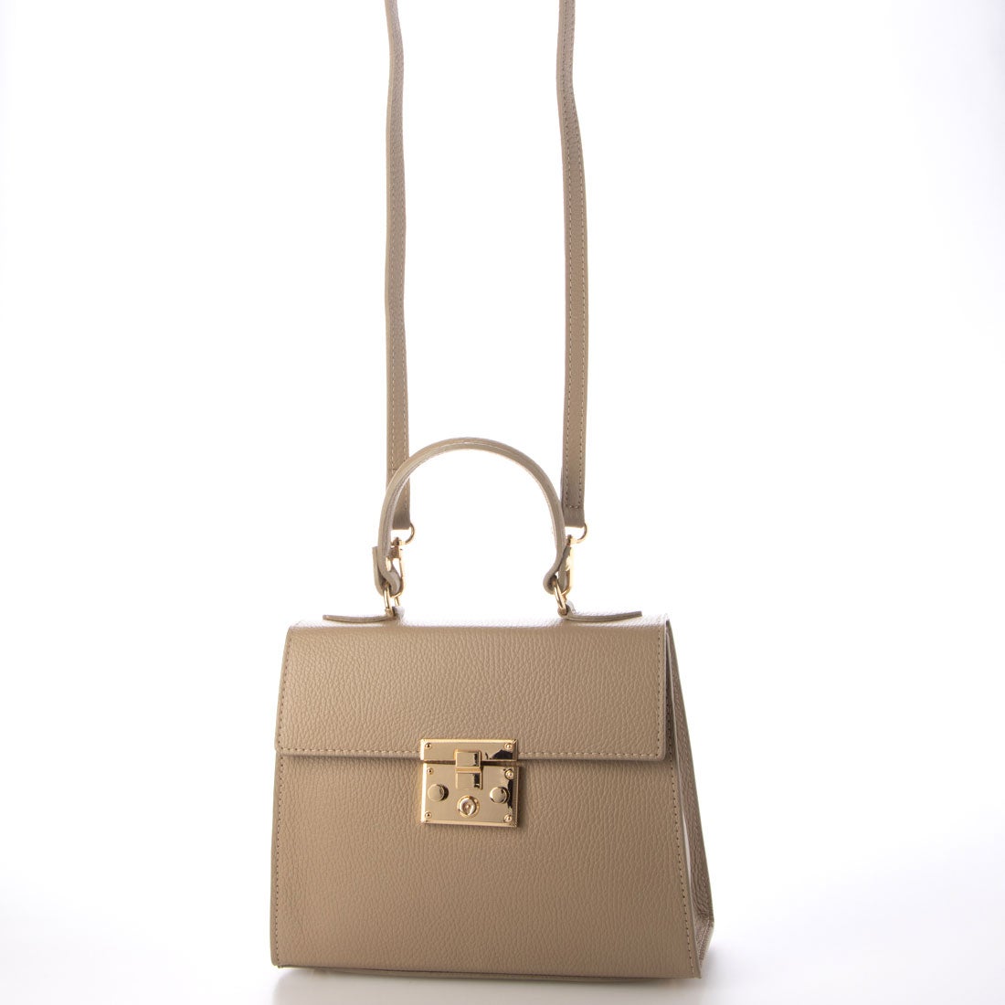 MADE IN ITALY】オウレンティ AULENTTI 金具付きレザーワンハンドル