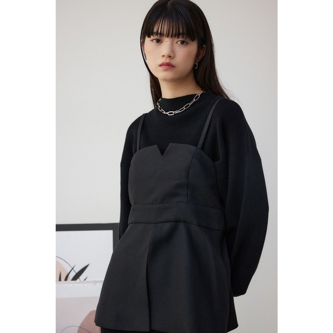 AZUL BY MOUSSY ビスチェセットニットワンピース BLK -靴
