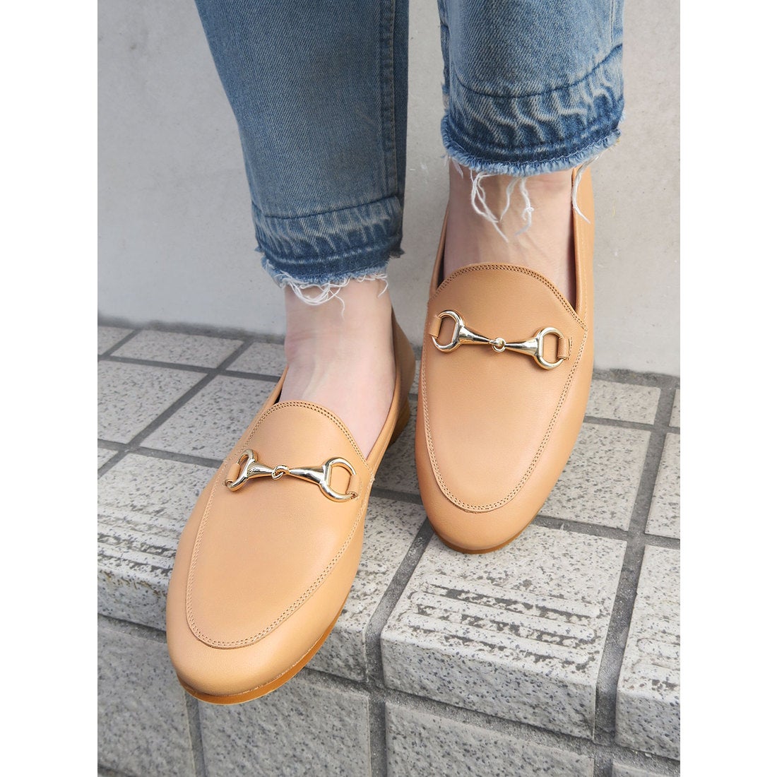 ボントレ BONTRE ビットモカシンローファー （キャメル） -インポート