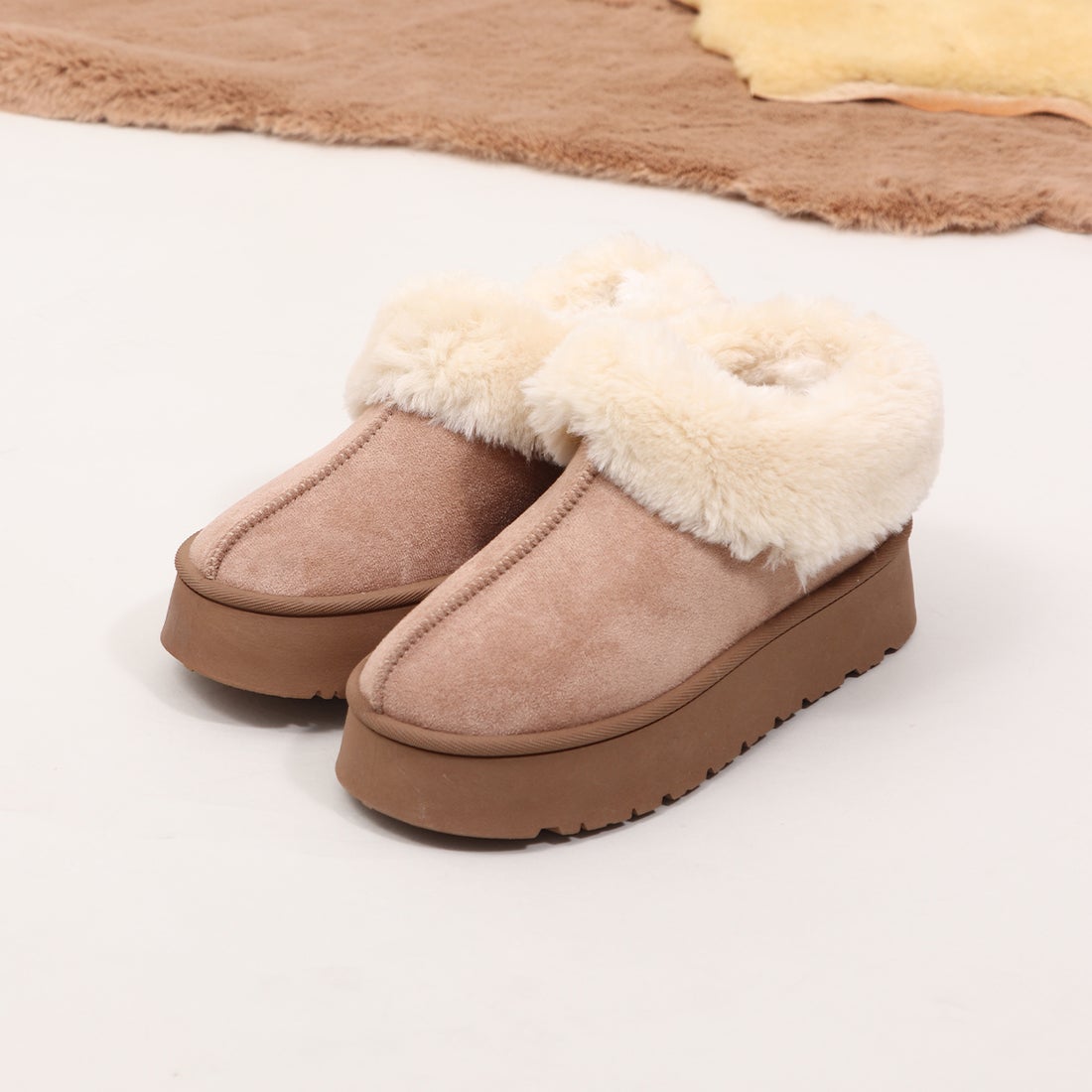 ベース BASE アンクルムートンブーツ （ベージュ） - ファッション通販