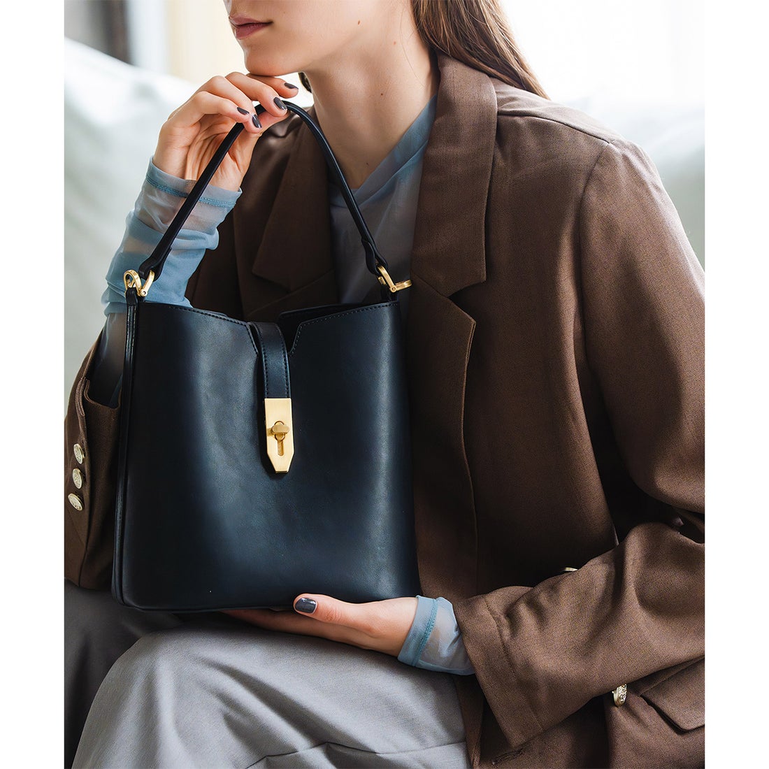 ベース BASE 【LA MARGE】【本革】2WAY バケツ型 ワンハンドル バッグ