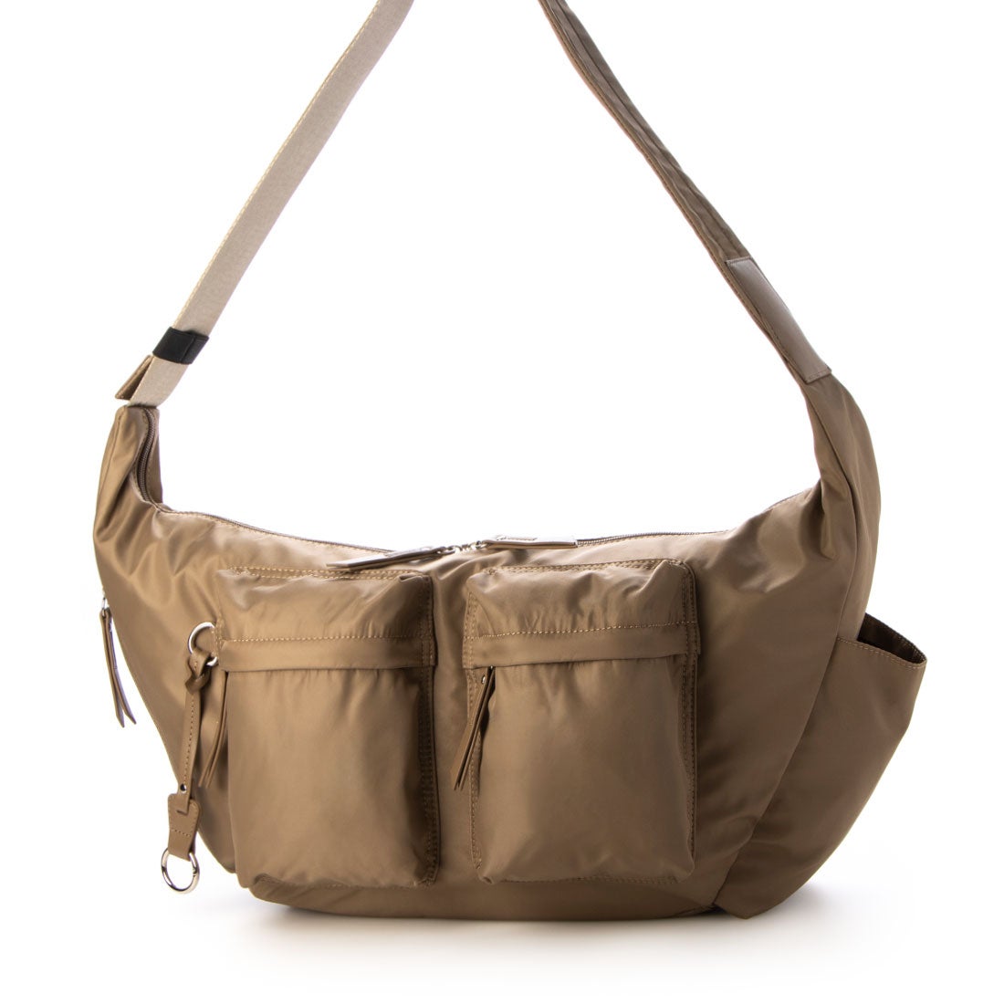 ベース BASE ダブルポケットナイロンショルダーバッグ （ベージュ