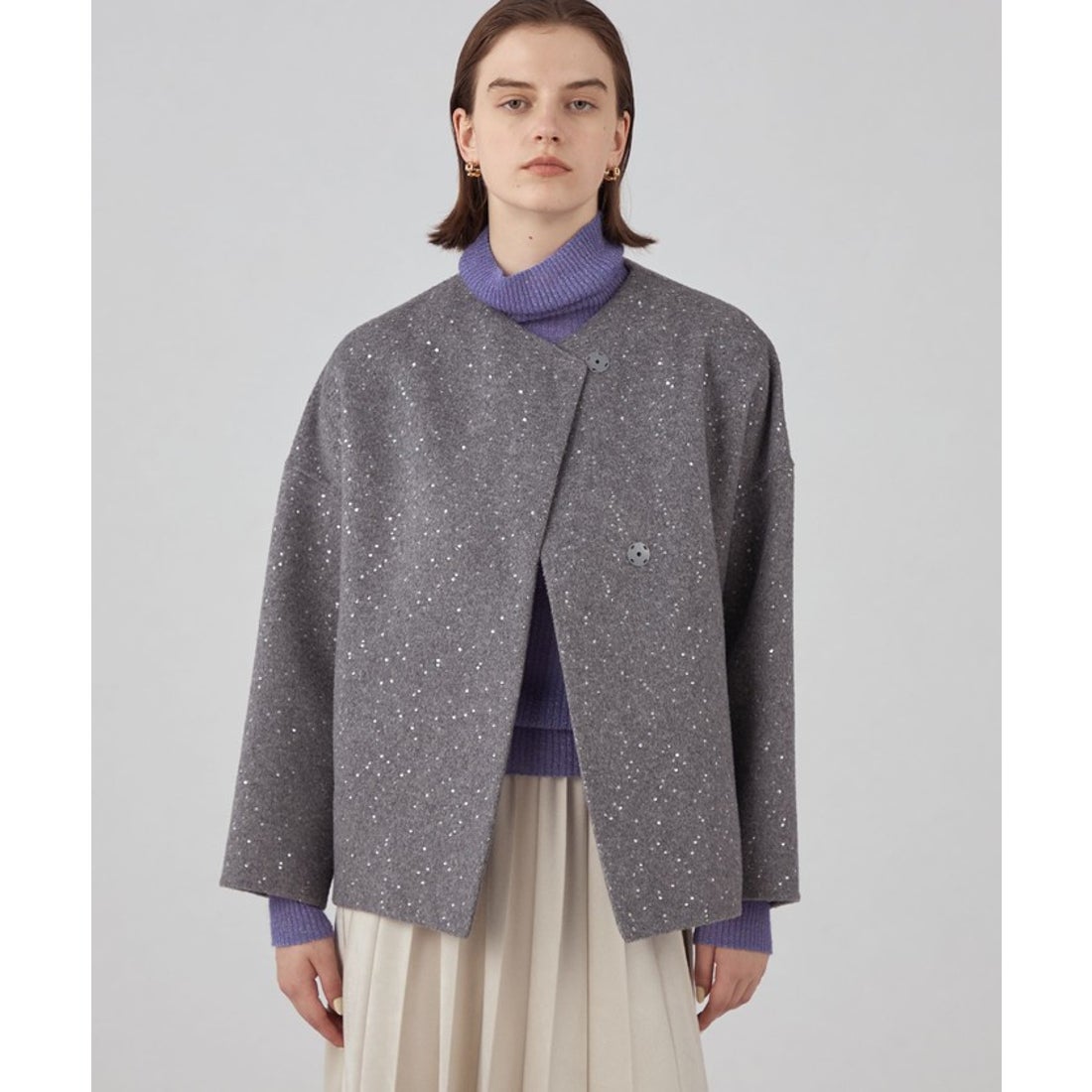 ボールジィ Ballseyスパンコールリバー ショートコクーンコート （19