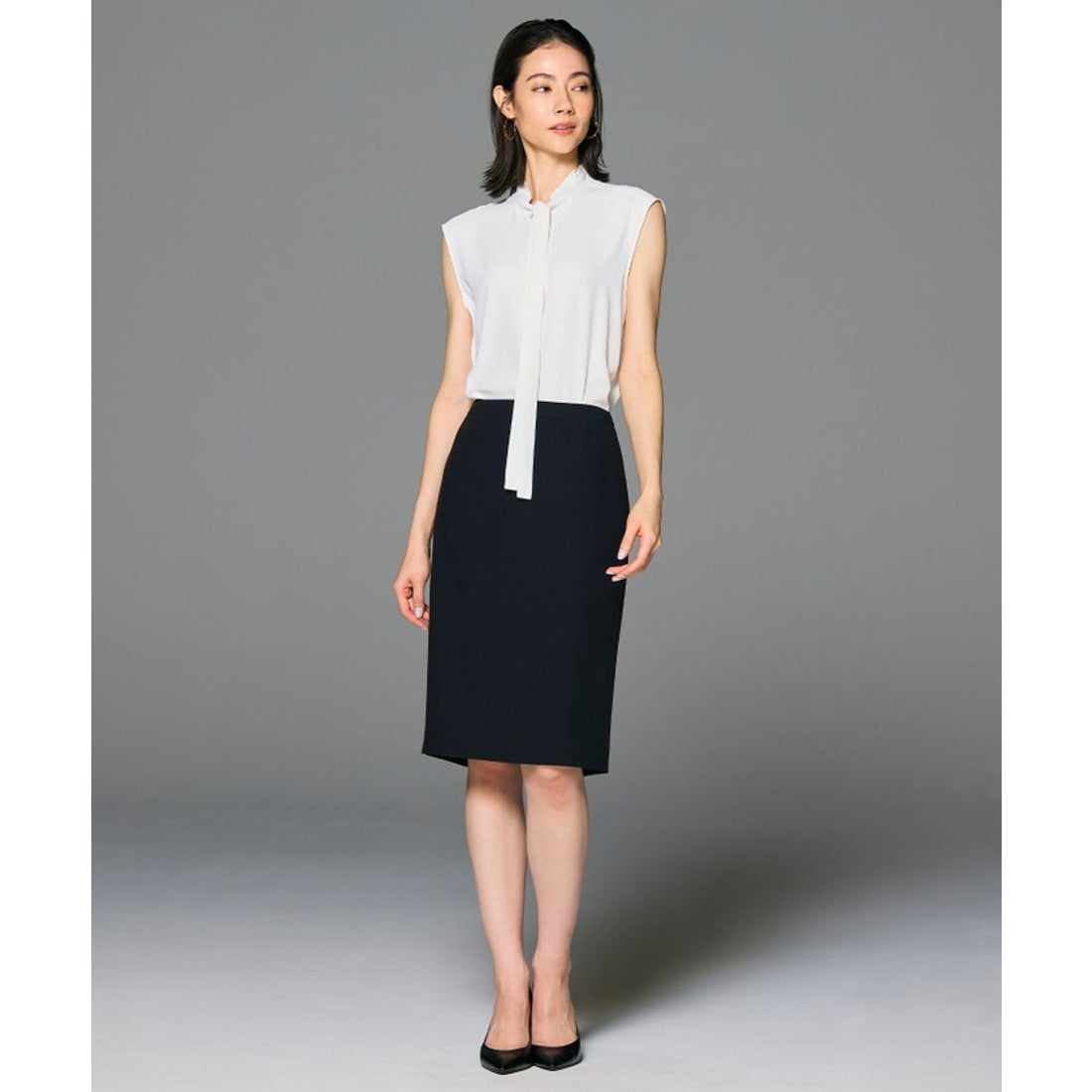 ベイジ, BEIGE, 【洗える・L－size】EVA / ボウタイブラウス （Sheer