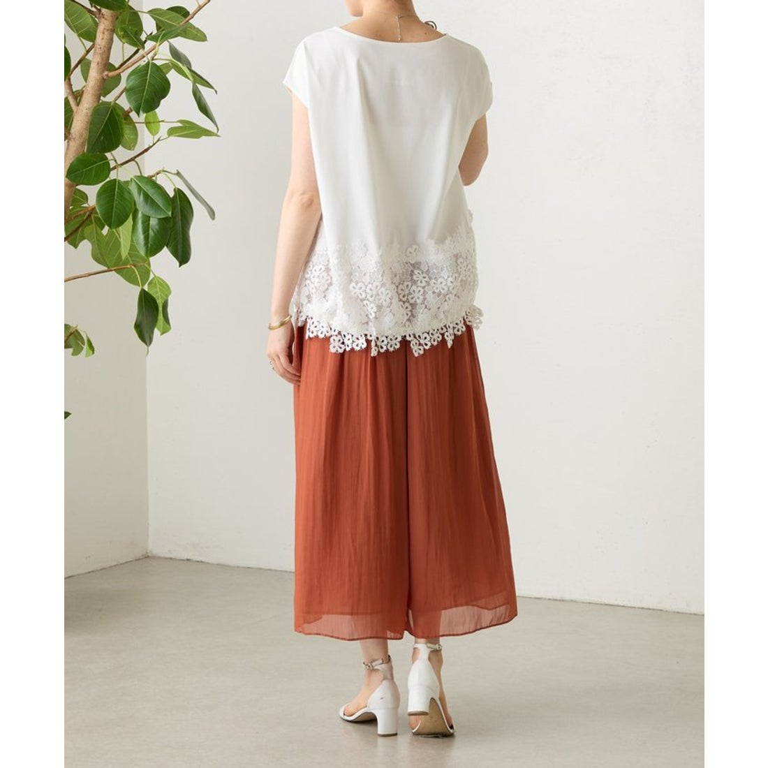 ビアズリー BEARDSLEY NEWシワシフォンギャザーパンツ （brown