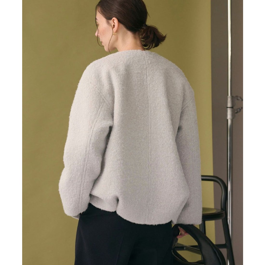 BEAUTY&YOUTH UNITED ARROWS ブークレー ノーカラーブルゾン （LT.GRAY