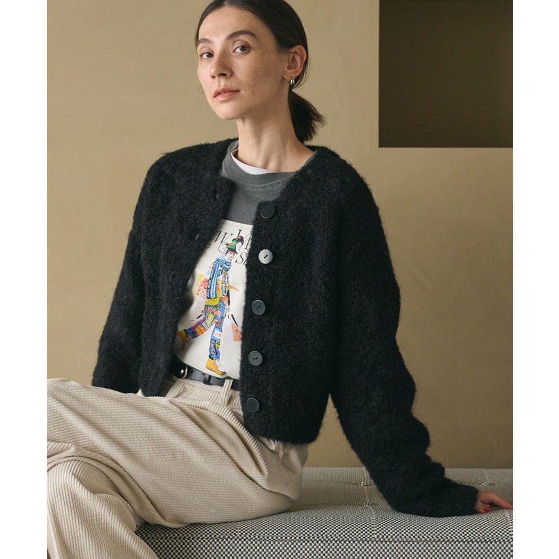 BEAUTY&YOUTH UNITED ARROWS ウールブレンド ブークレ クルーネック