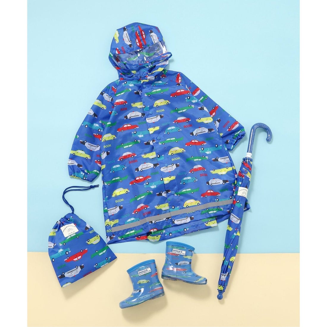 ブリーズ BREEZE 4柄レインコート （ブルー） -ファッション通販