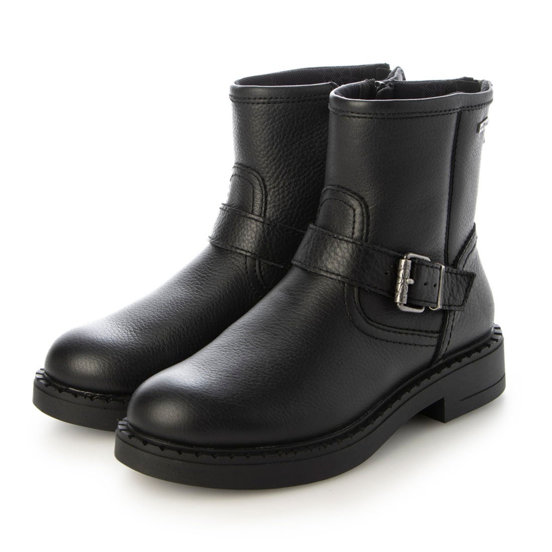 ブソラ bussola 晴雨兼用ベルト付きレザーショートブーツ （ブラック