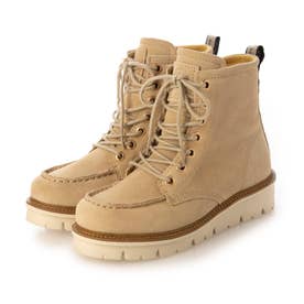 ブソラ bussola 本革厚底モカシンショートブーツ （ライトベージュ