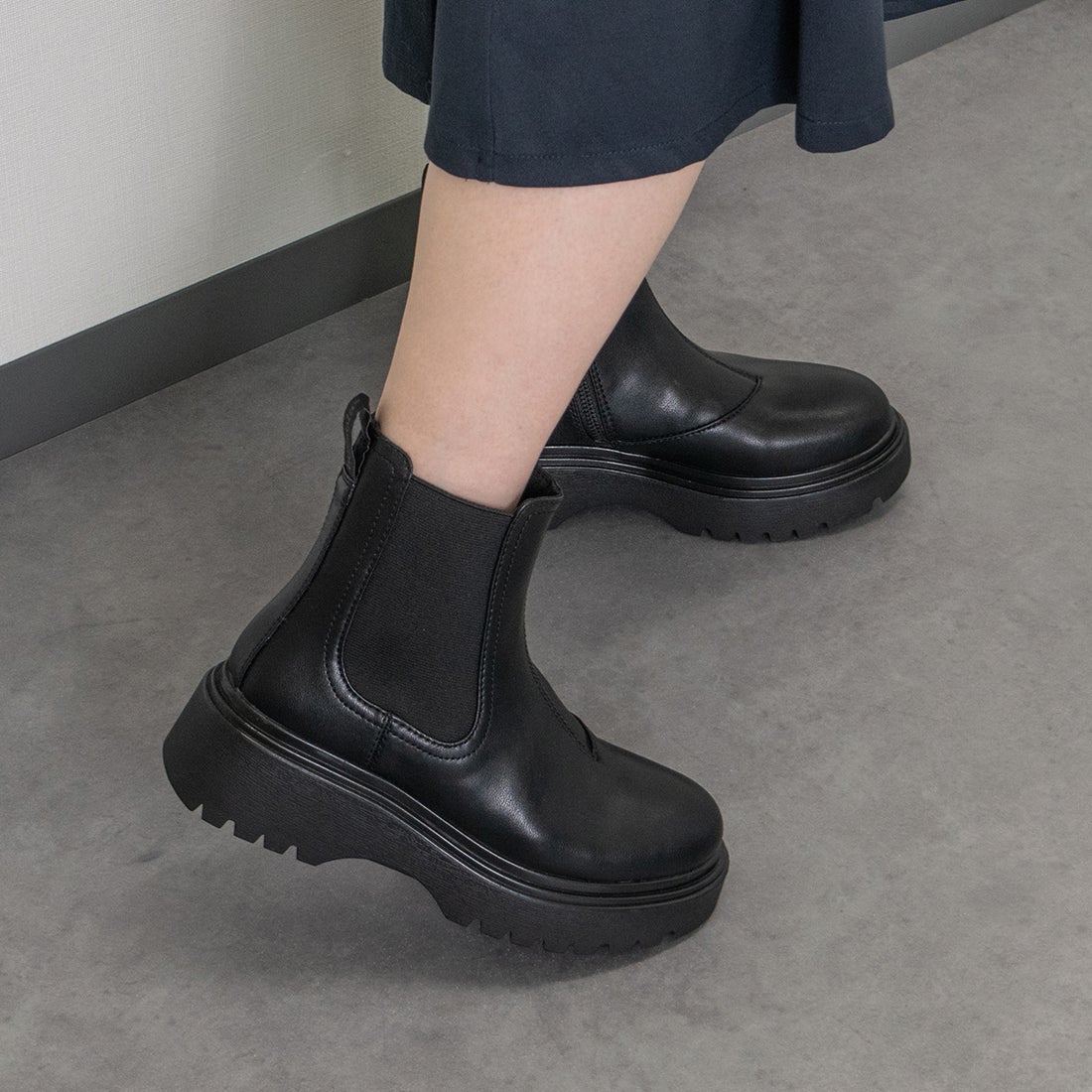 ブソラ bussola 撥水ボリュームソールサイドゴアブーツ （ブラック